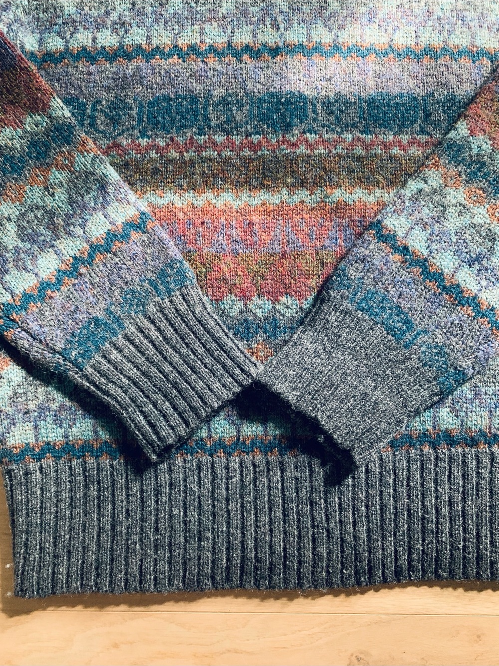 Vintage 80s Chaps Ralph Lauren 100% Shetland Wool Fair Isle Nordic Ski Sweater - Picture 4 of 11